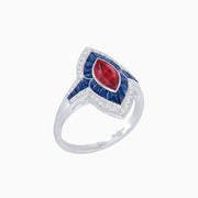 Marquise Shape Art Deco Style with Gemstone - Shahin Jewelry